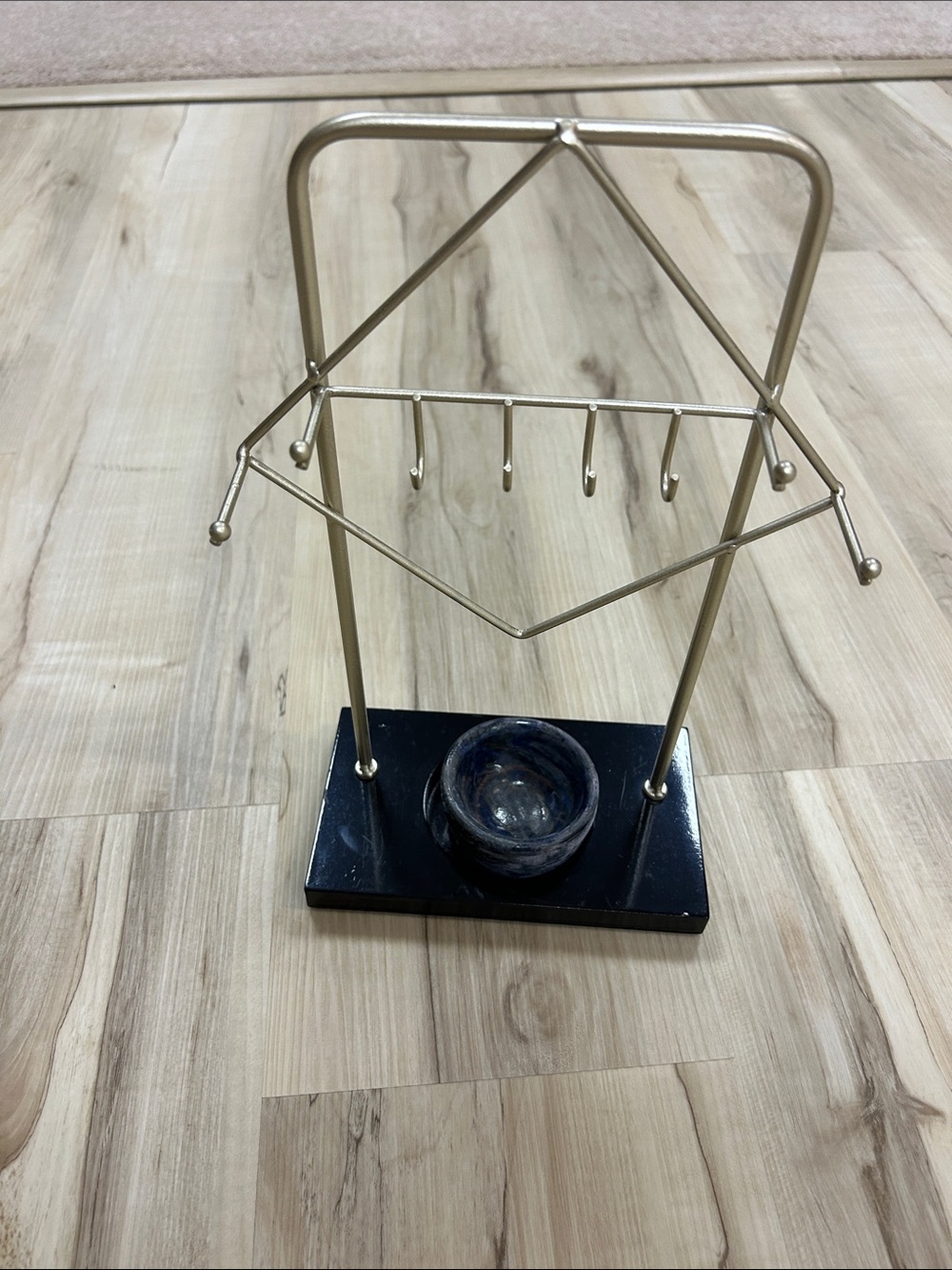 Kirklands silver Metal Jewelry Stand with Black Base